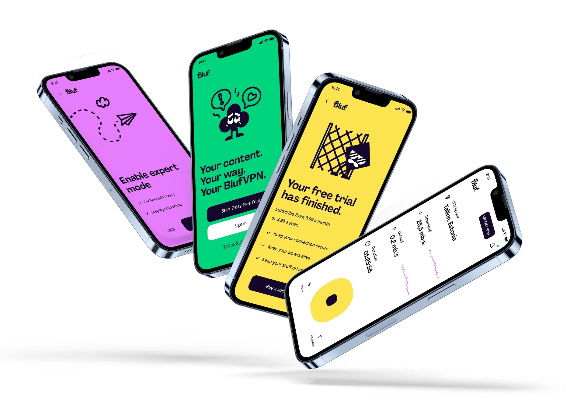BlufVPN projekti kasutajaliidese vaated